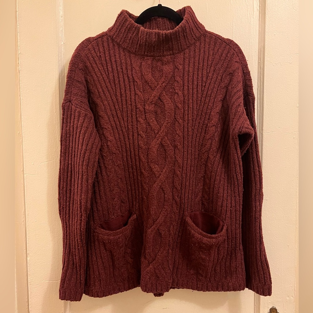 A&F burgundy sweater dress w/ shorter turtleneck